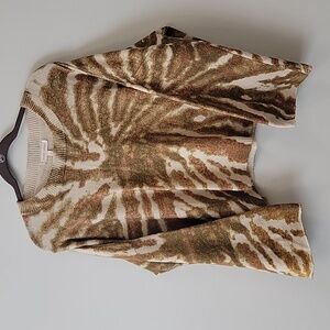 Gilded Intent Green and Cream Patterned Sweater